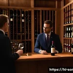 Home 21 소믈리에 자격증 해외 인정 여부 - A sophisticated sommelier certification classroom scene in an elegant European wine cellar, featurin...