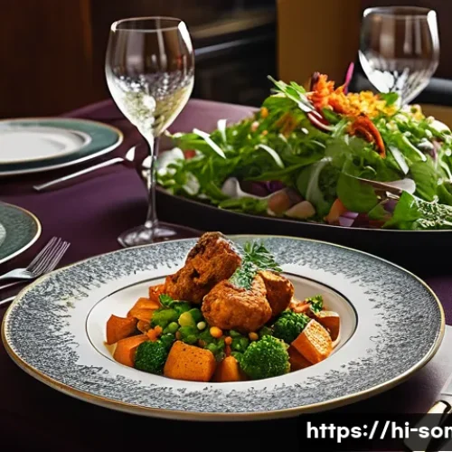 Home 32 와인 매칭의 기본 원리 - A sophisticated dining table set for an elegant wine and food pairing experience, featuring a variet...