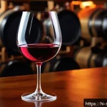 Home 19 소믈리에의 와인 추천 노하우 - A sophisticated wine tasting scene focusing on a glass of deep ruby red Cabernet Sauvignon wine bein...